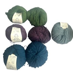 Hobbii Upcycled Alpaca Blend 4 New 3 Partial Skeins Blue Purple Green Medium Wei